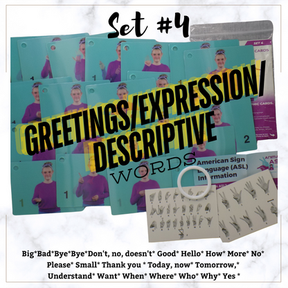 Animated ASL Flashcards SET #4- Greeting/Expression/Descriptive Words- Use Animated Holograph Flashcards to learn ASL